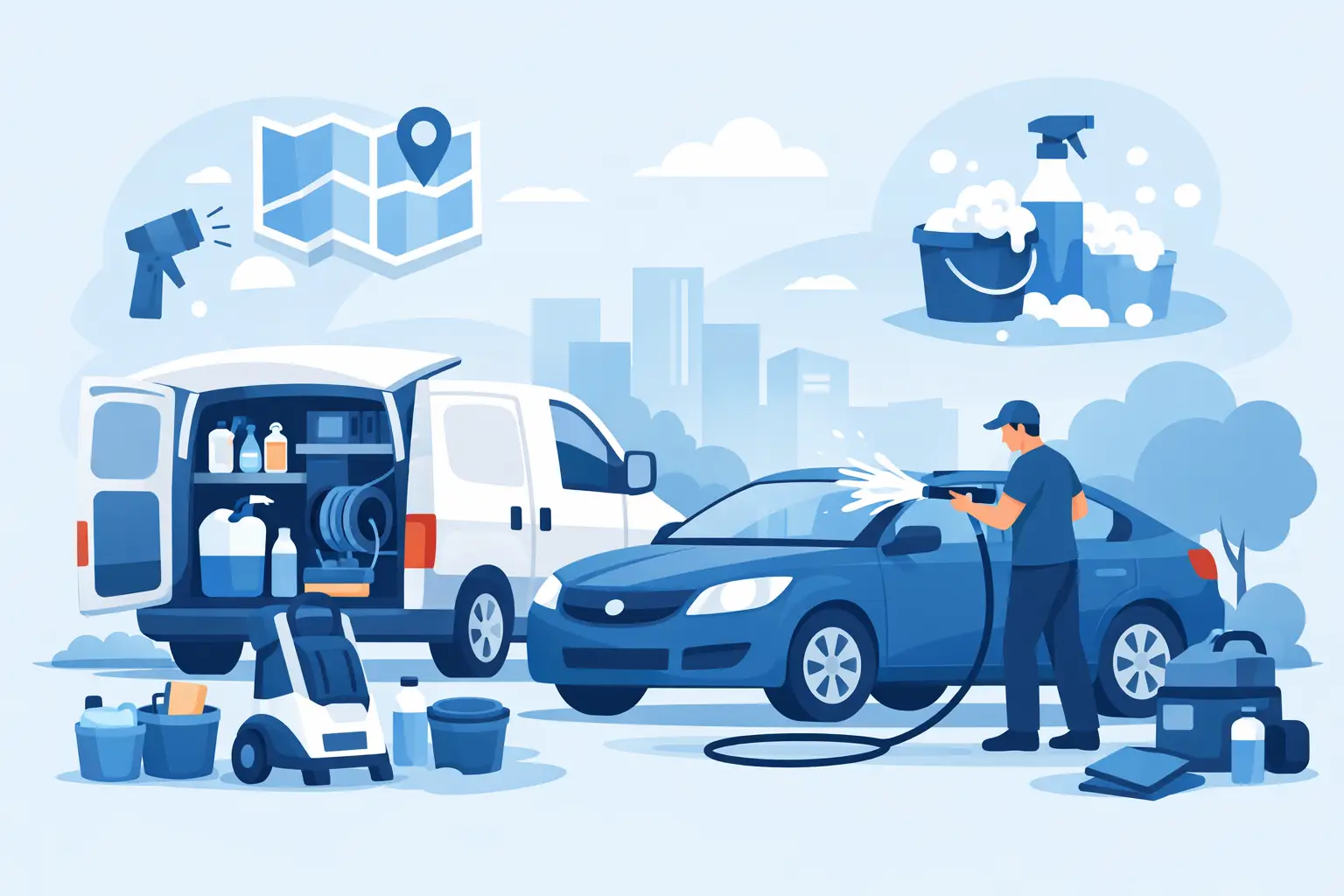 Qué se necesita para autolavado móvil
