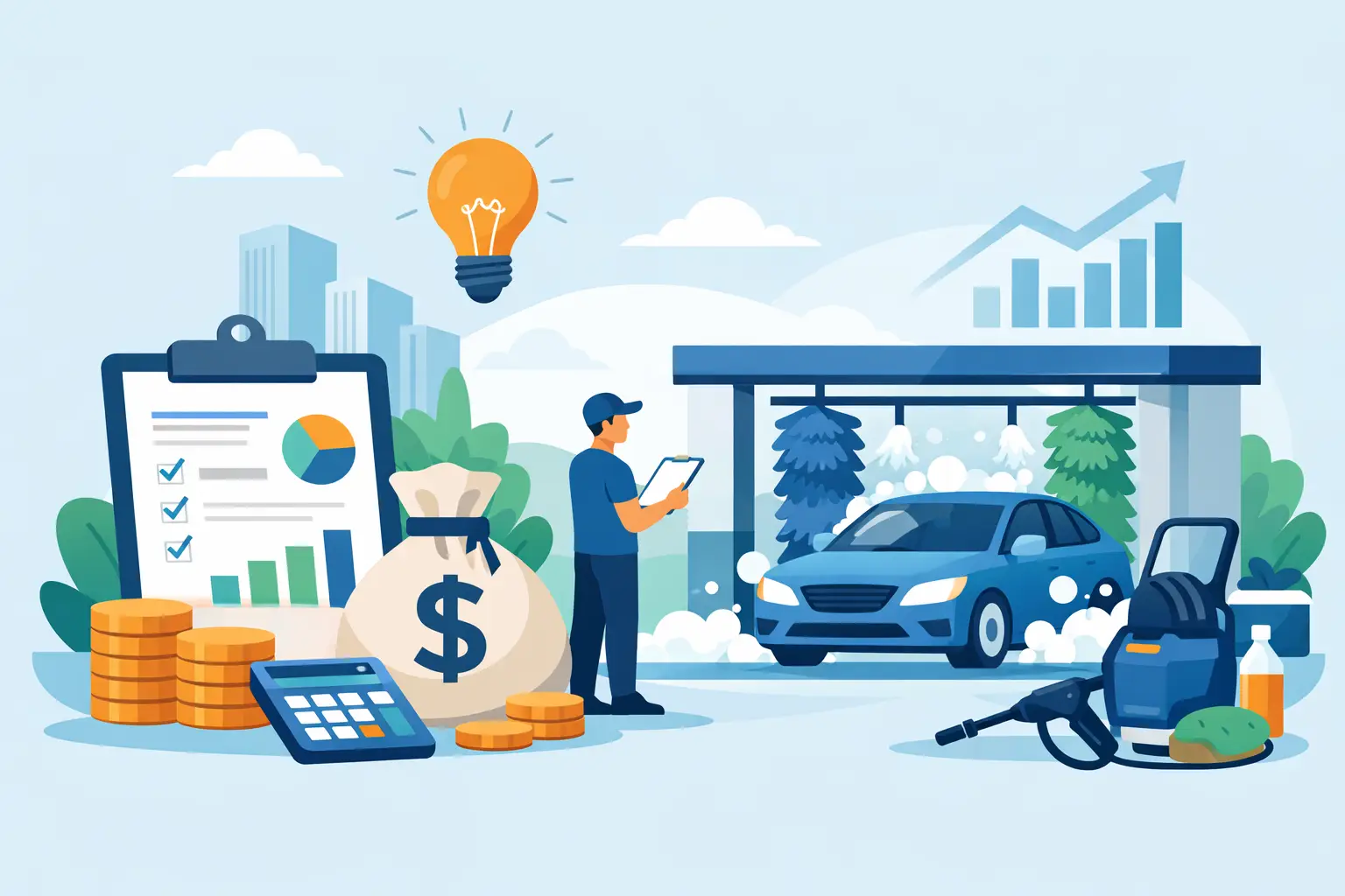 Guía de inversión inicial para auto lavado
