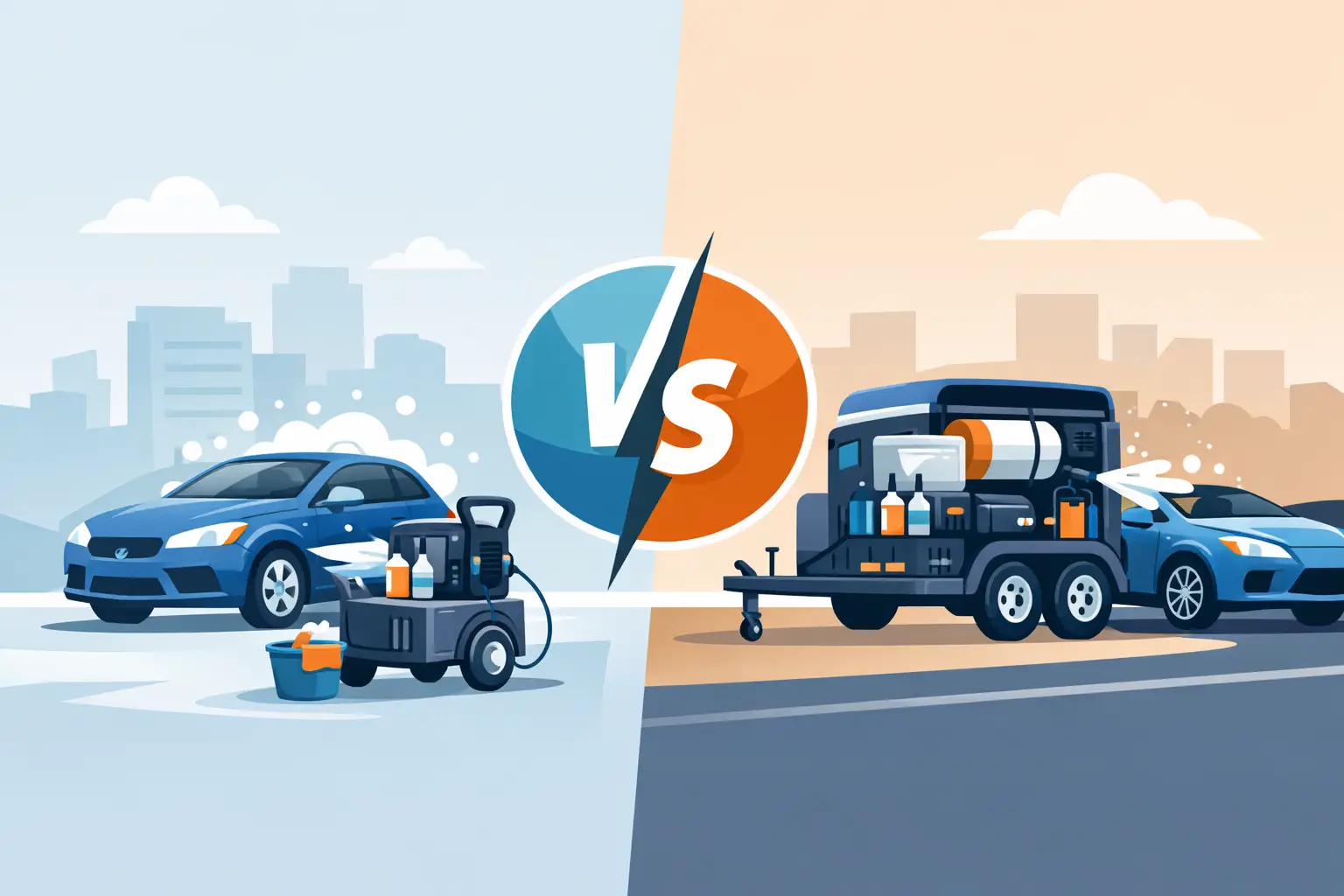 Carrito autolavado vs remolque: cuál conviene