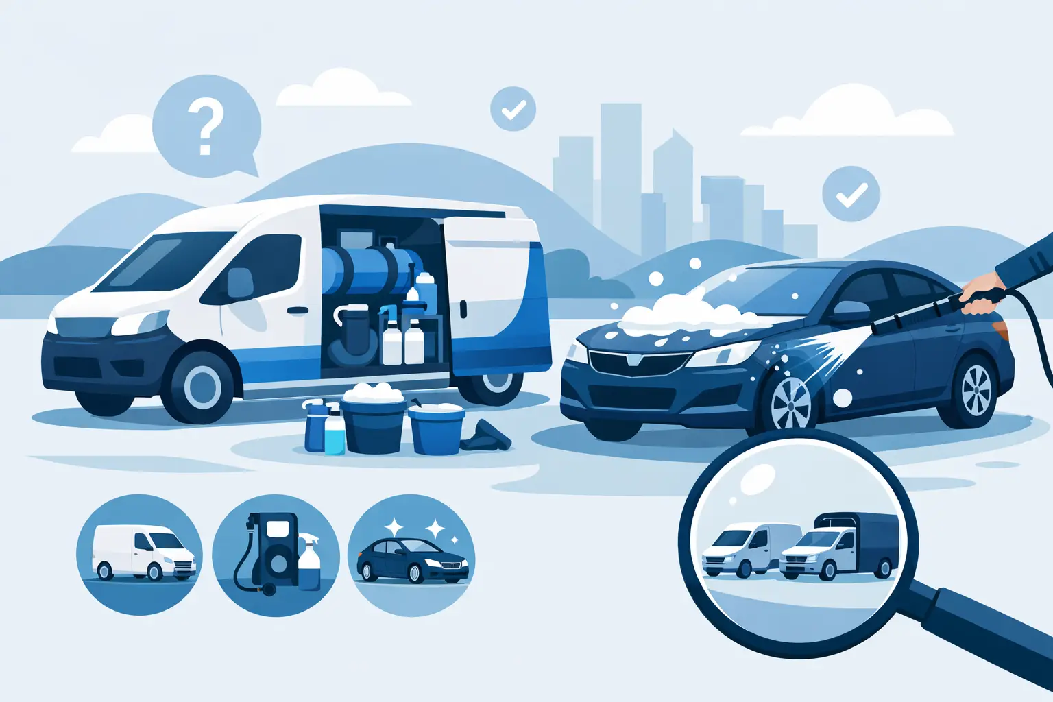 Cómo elegir la unidad móvil adecuada para lavar autos