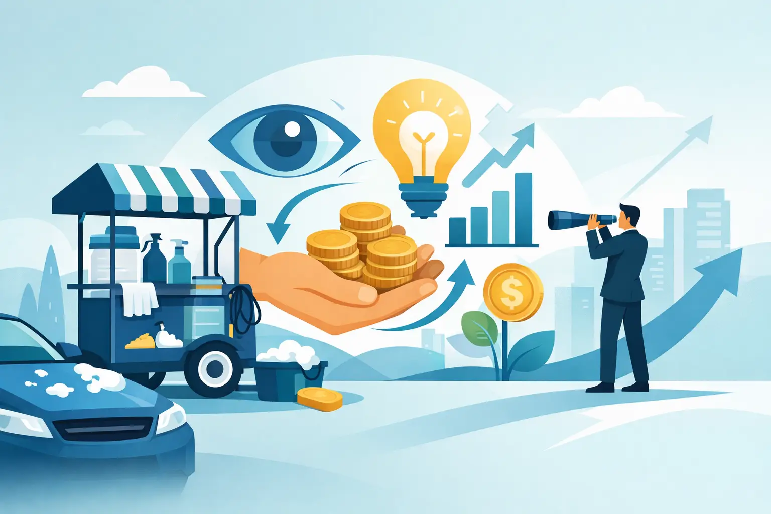 Cómo financiar carrito de autolavado con visión