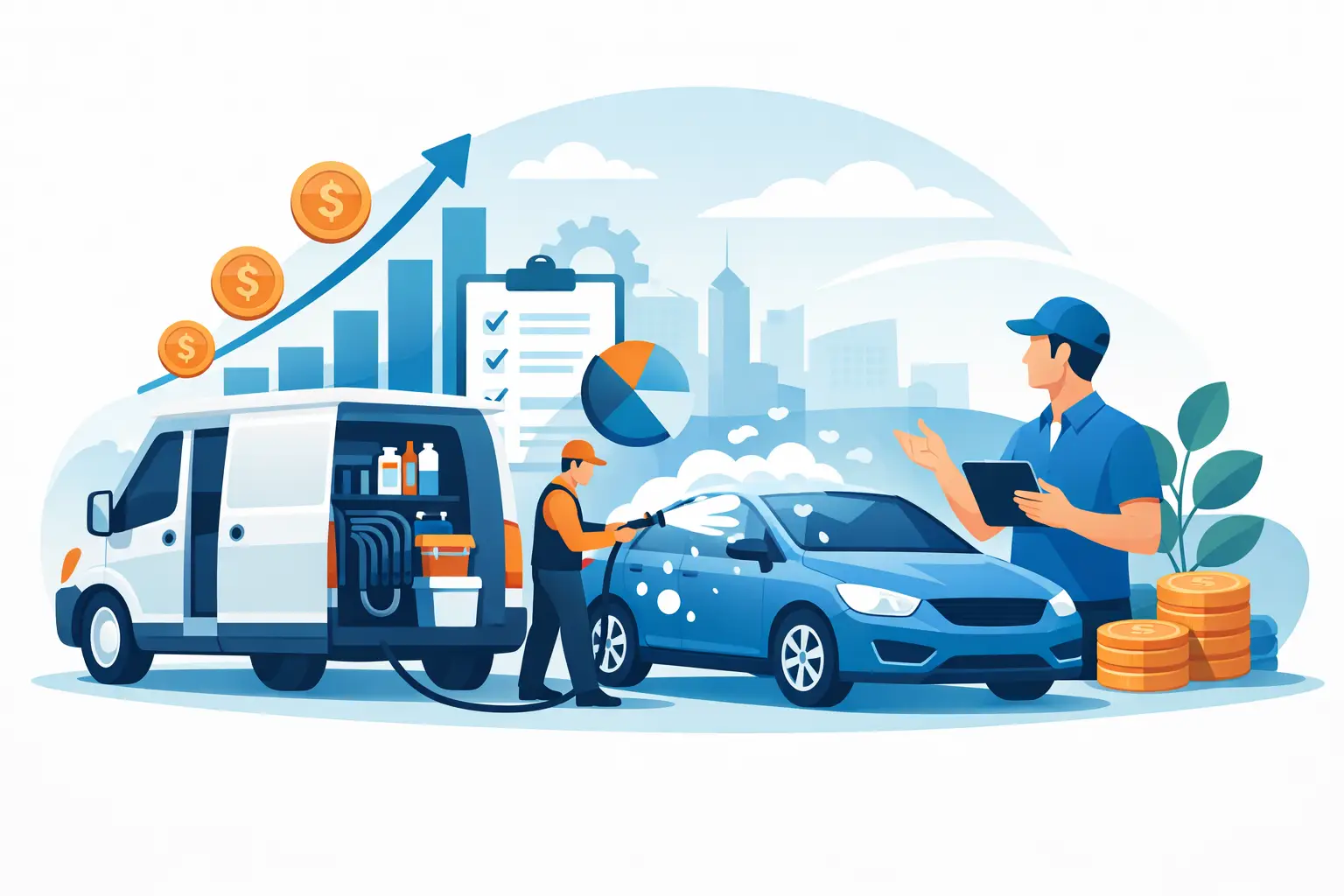 Guía de inversión rentable para auto lavado móvil