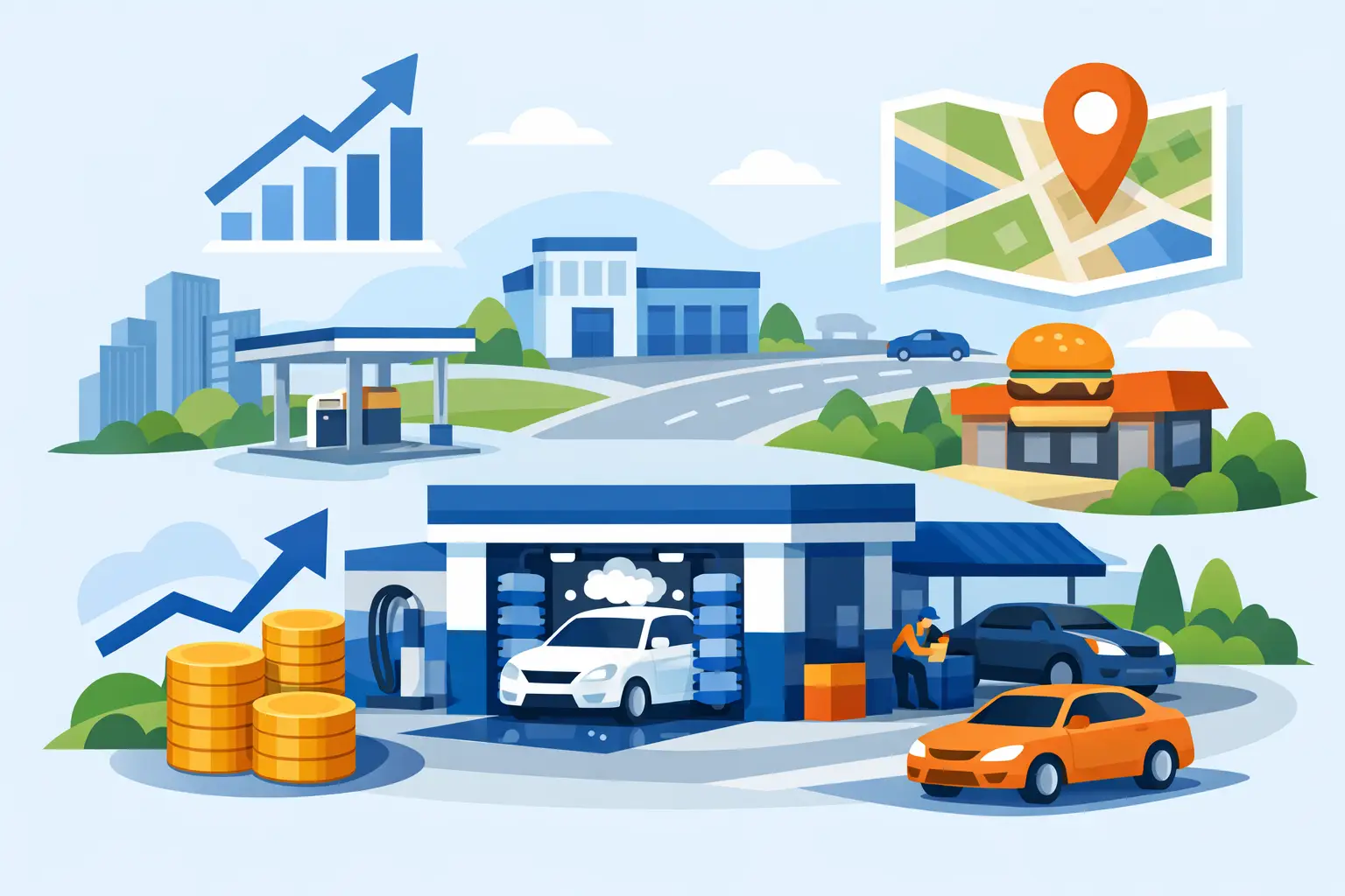 Mejores ubicaciones para autolavado rentable