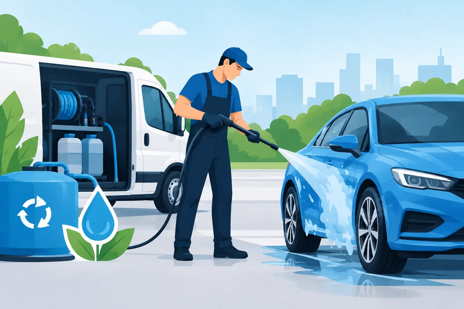Cómo reducir el consumo de agua en autolavado móvil