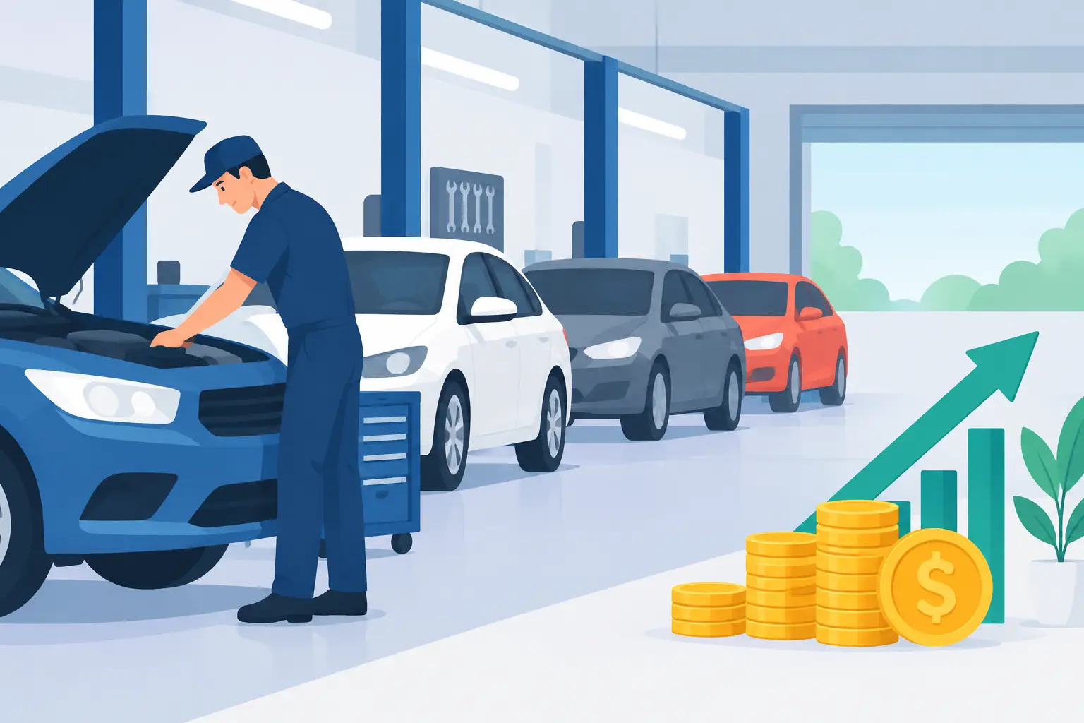 ¿Cuántos autos atender diariamente para ganar?