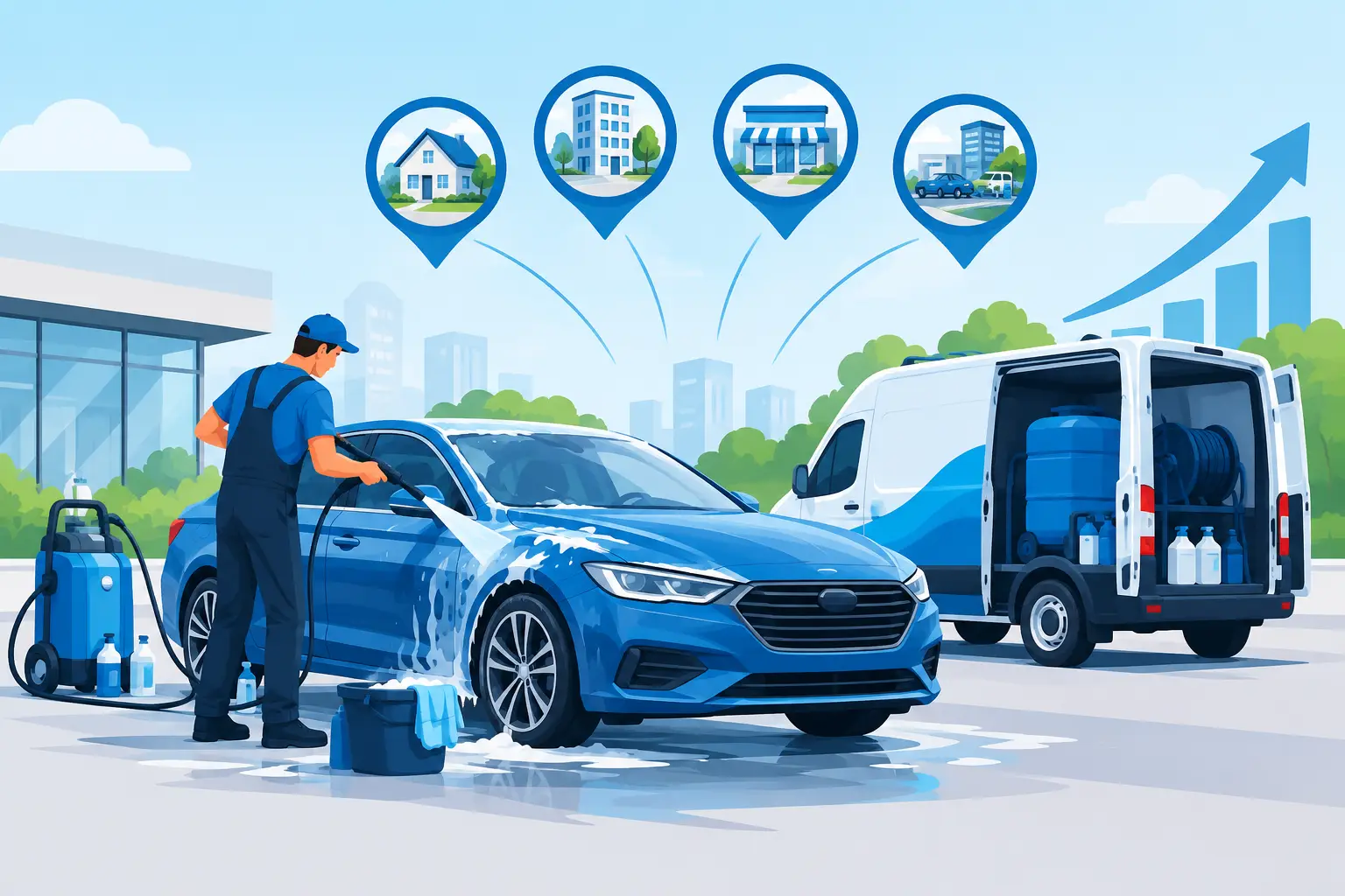 Dónde instalar lavado móvil para vender más